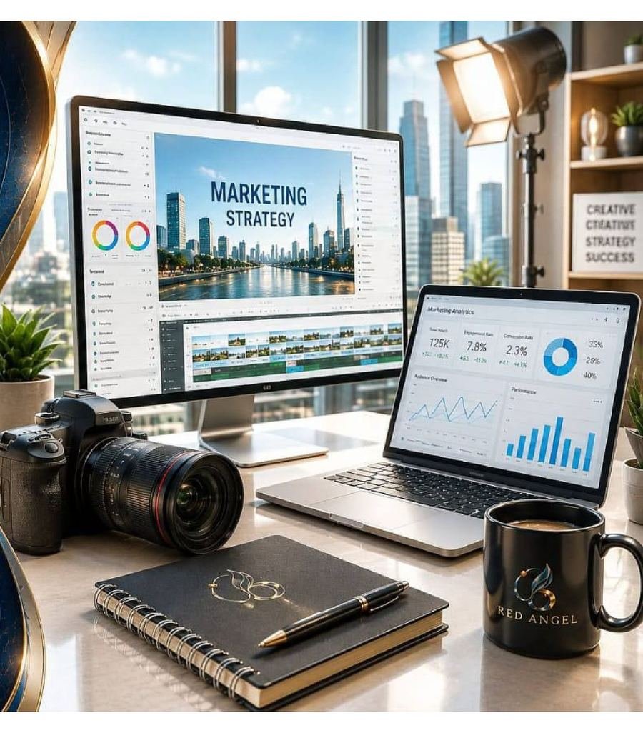 استراتيجيات التسويق والإعلان والتصوير والمونتاج
